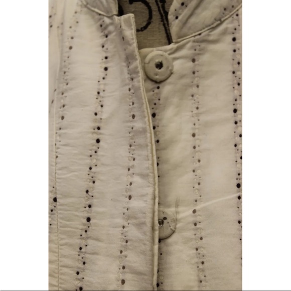 Club Monaco Cotton Linen Blouse Top Ivory Sz 2 - Picture 3 of 12